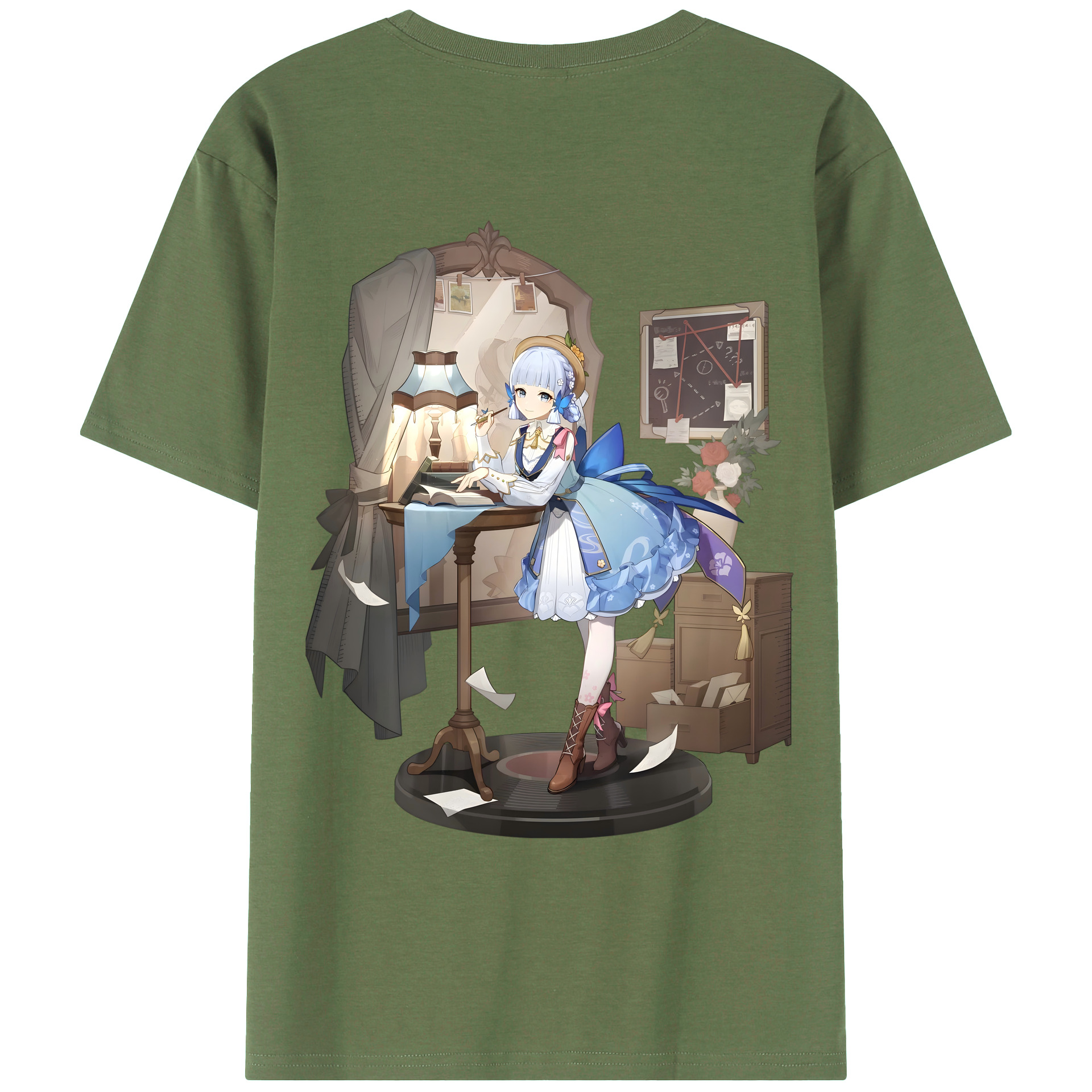 げんし神 神里綾華 神宮寺レン genshin Kamimiya Ren 綿100％ メンズ半袖Tシャツ（バックプリント） 通気性